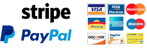 Accettiamo tutte le principali carte di credito e PayPal