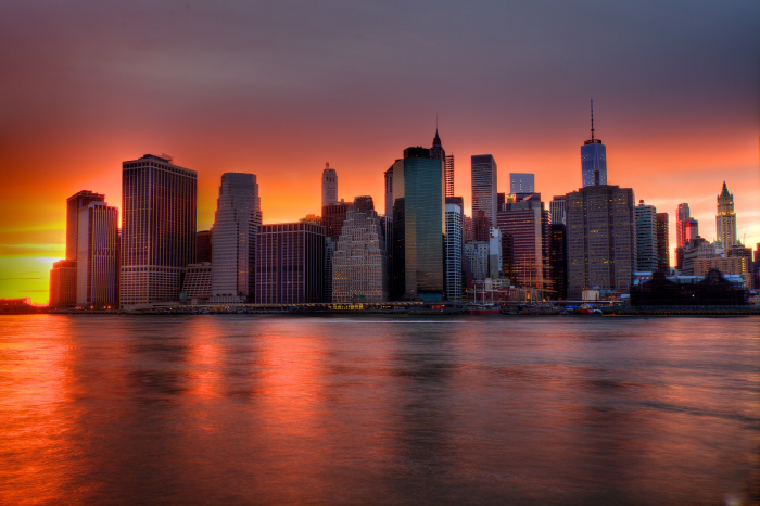 New York city Skyline al tramonto New York city Skyline al tramonto