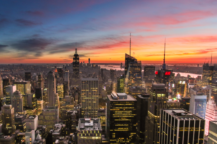 Tramonto su New York City Tramonto su New York City