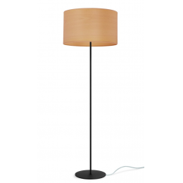 Lampada da terra TSURI Elementary L I/F, paralume in faggio bianco e struttura nera