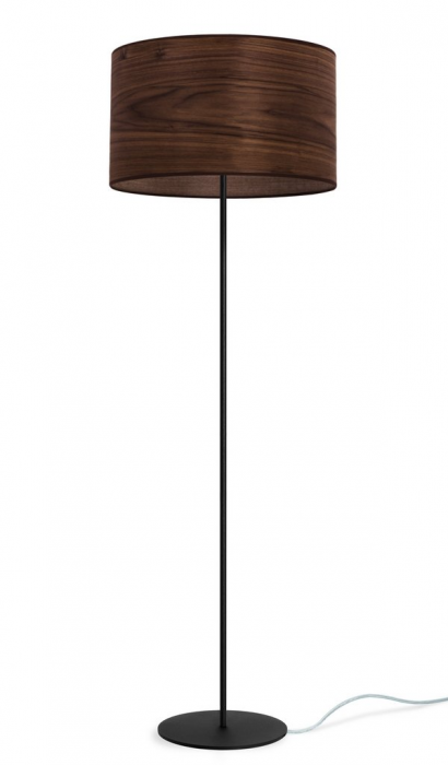Lampada da terra TSURI Elementary L I/F, paralume color noce e struttura nera