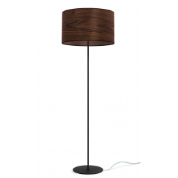 Lampada da terra TSURI Elementary L I/F, paralume color noce e struttura nera
