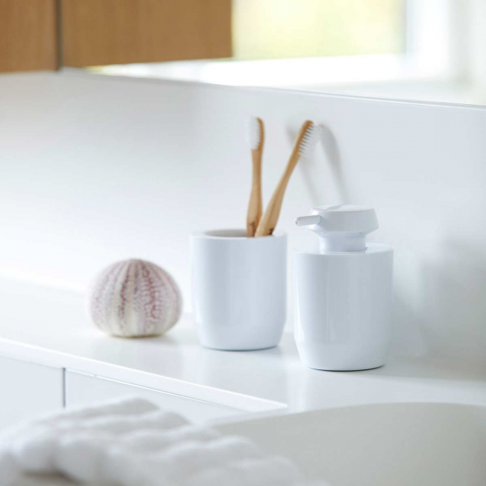 SUII - set accessori bagno bianco lucido