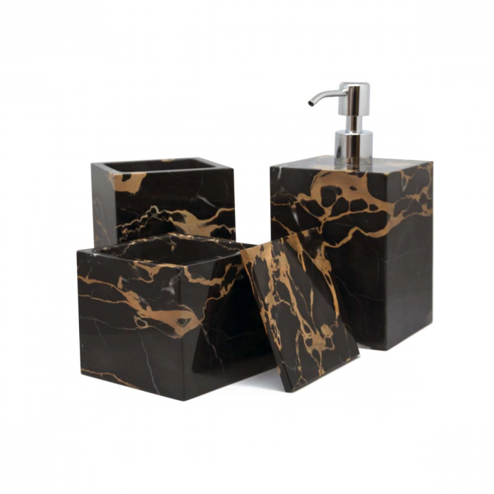 Squared - Dispenser sapone in marmo Portoro
