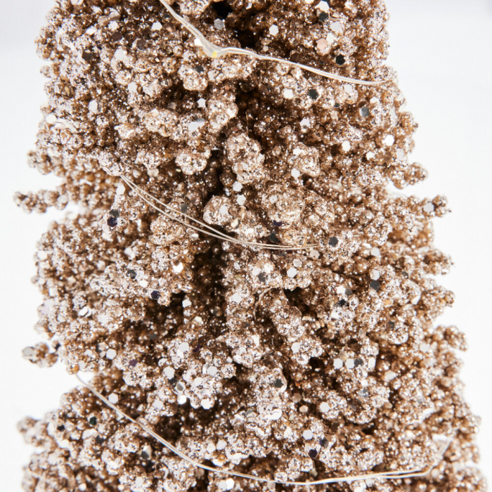 Alville - albero di Natale con led, oro chiaro
