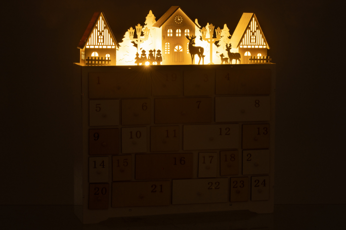 Burg - calendario Avvento con led e paesaggio invernale