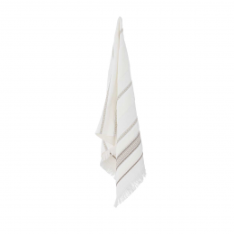 Lovina - Asciugamano bianco con frange e ricami