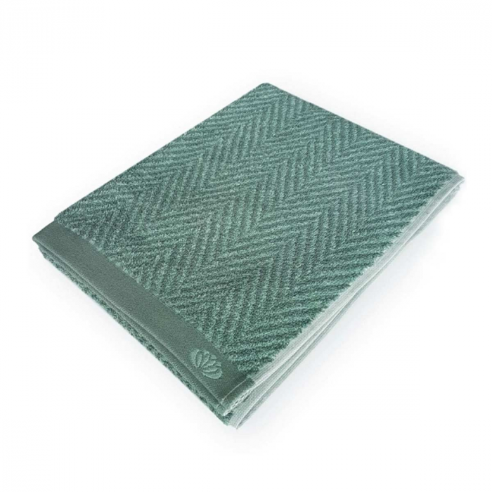 Homely - Asciugamano verde con motivo a lisca di pesce