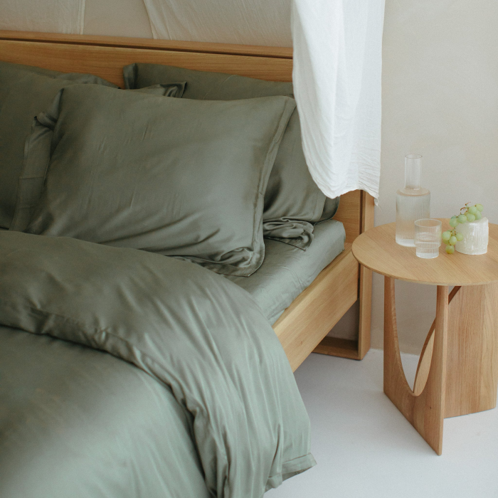 Bamboo - lenzuolo singolo con angoli in bambù verde 90 x 200