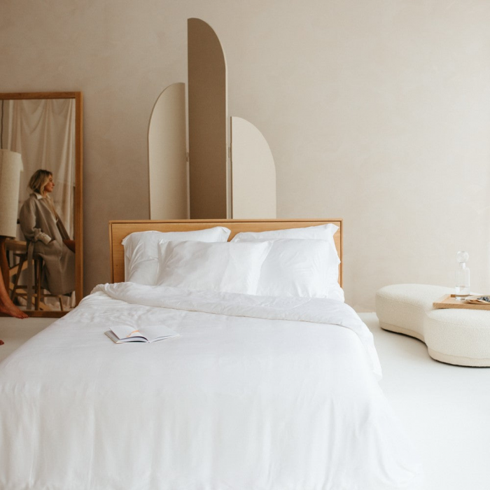 Bamboo - lenzuolo con angoli in bambù bianco 90 x 200