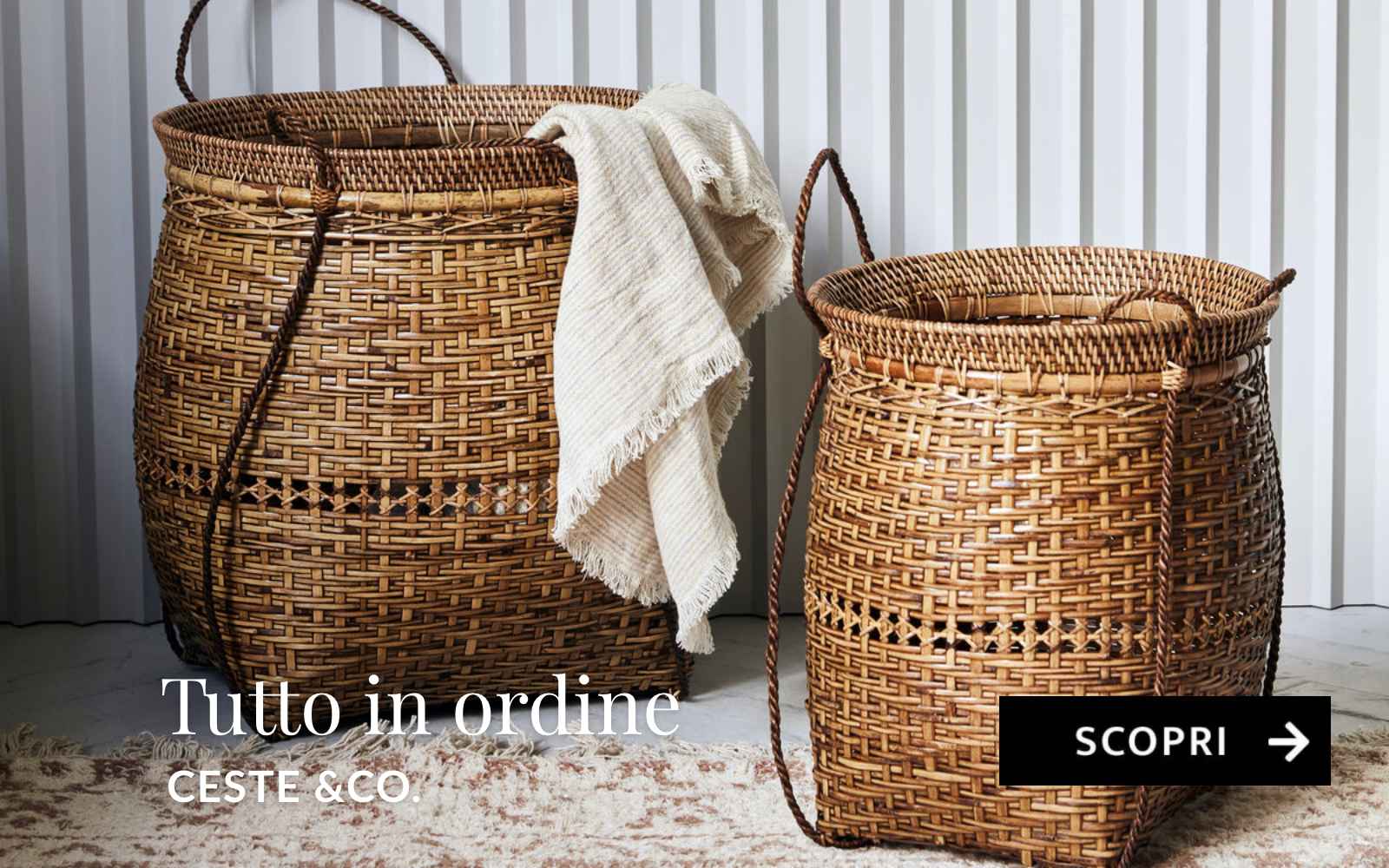 Ceste e contenitori per organizzare la casa in modo elegante