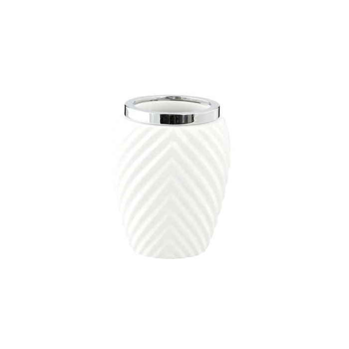 Milda - Bicchiere porta spazzolino ceramica bianca
