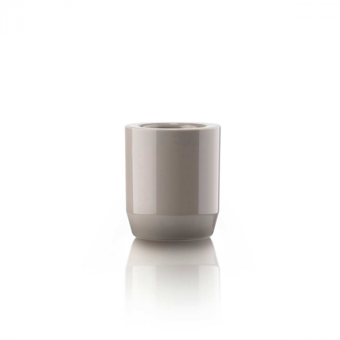 SUII - set accessori bagno grigio tortora lucido