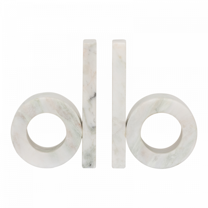 Orlin, fermalibri in marmo, set di 2