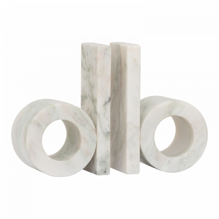 Orlin, fermalibri in marmo, set di 2