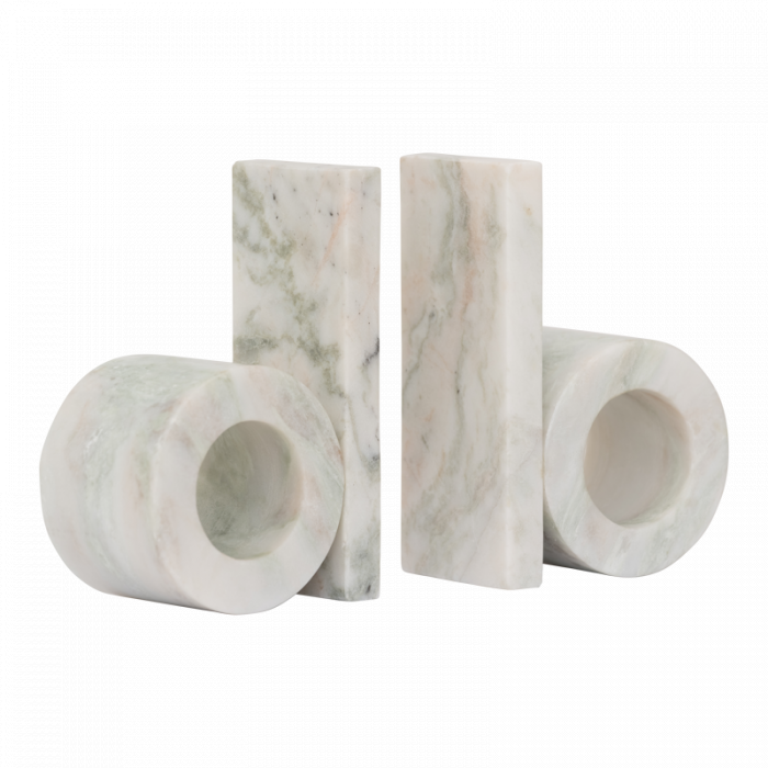 Orlin, fermalibri in marmo, set di 2