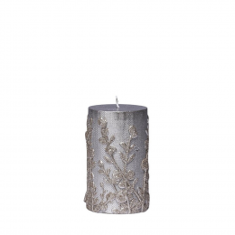 Elegia - Candela decorativa argento, 10 cm