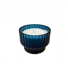 Ocean bliss - candela profumata con portacandela in vetro blu