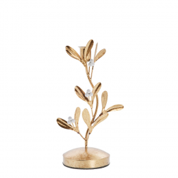 Missia - Candeliere con foglie di vischio, oro chiaro