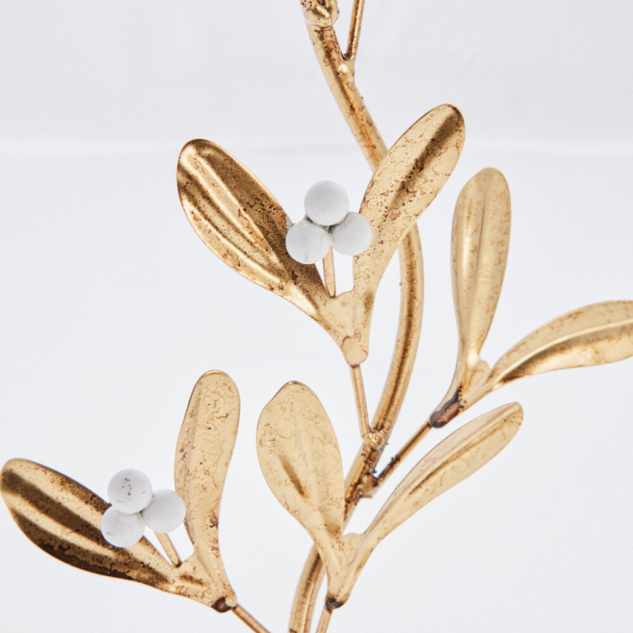 Missia - Candeliere con foglie di vischio, oro chiaro