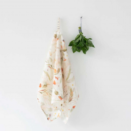 Leaves - set 2 canovacci in lino stampa con foglie Leaves - set 2 canovacci in lino stampa con foglie
