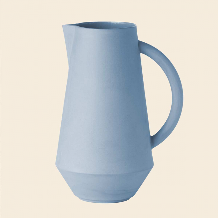 Caraffa in ceramica grigio blu