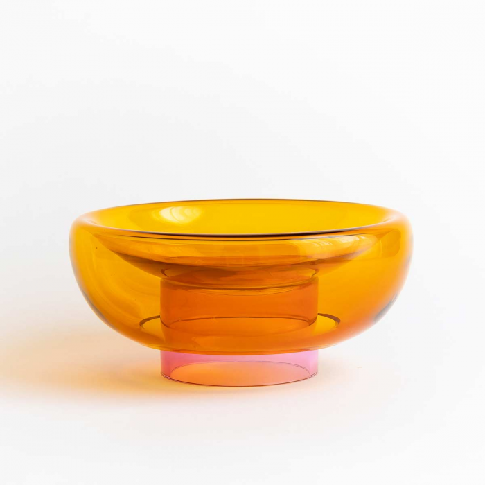 Sphere - vaso in vetro arancione e rosa