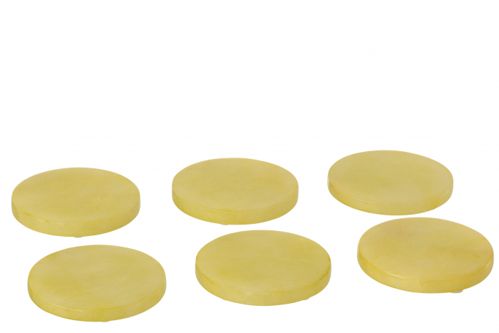Yellow -  6 sottobicchieri in alabastro giallo