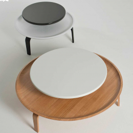 Secreto - coffee table in rovere naturale e laccato bianco