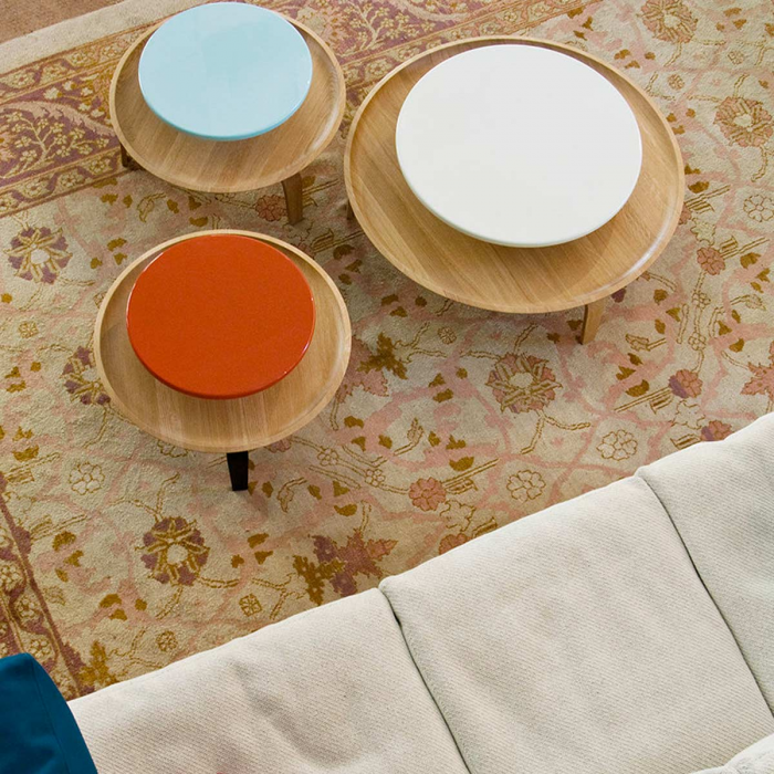 Secreto - coffee table in rovere naturale e laccato bianco