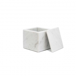 Squared - Contenitore con coperchio in marmo bianco