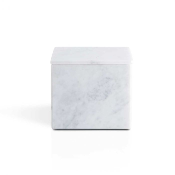 Squared - Contenitore con coperchio in marmo bianco