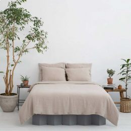 Copripiumino in pura canapa grigio pioggia - Linen Tales - LivingDecò