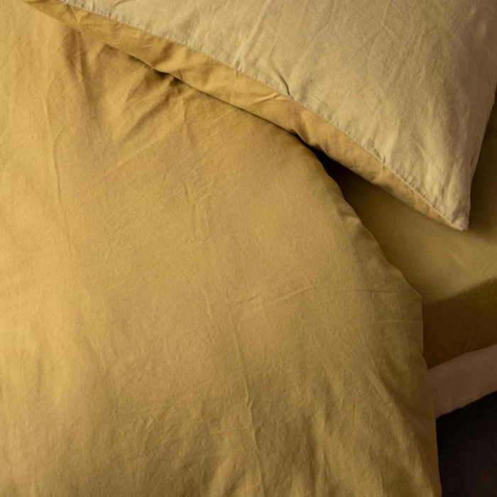 Linco - copripiumino giallo in cotone e lino