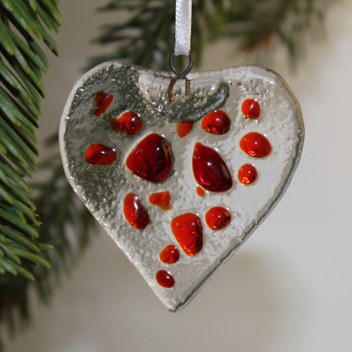 Cuore - decorazione natalizia in vetro di Murano
