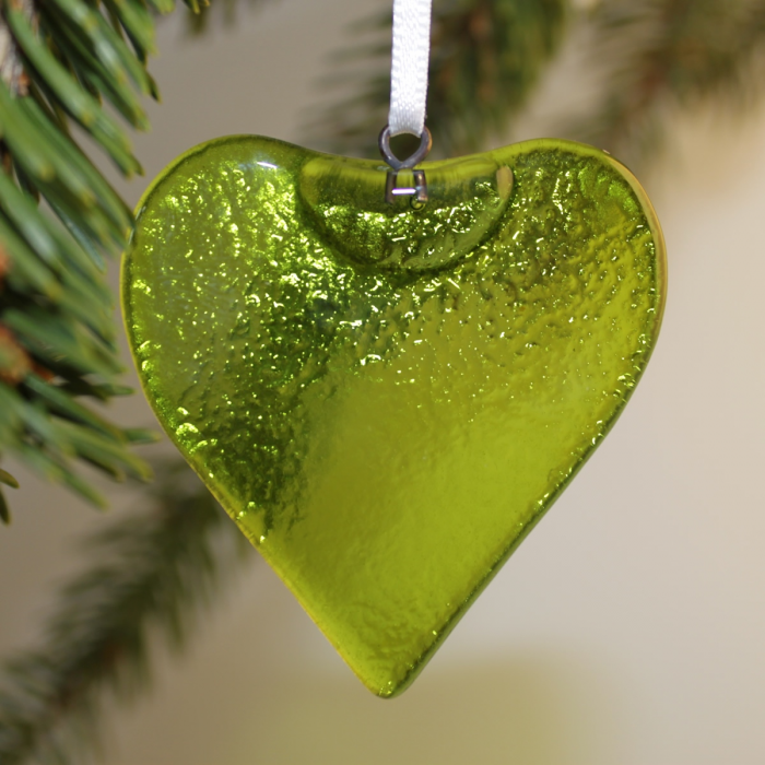 Cuore in vetro di Murano - verde chiaro