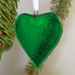 Cuore verde smeraldo - in vetro di Murano Cuore verde smeraldo - in vetro di Murano