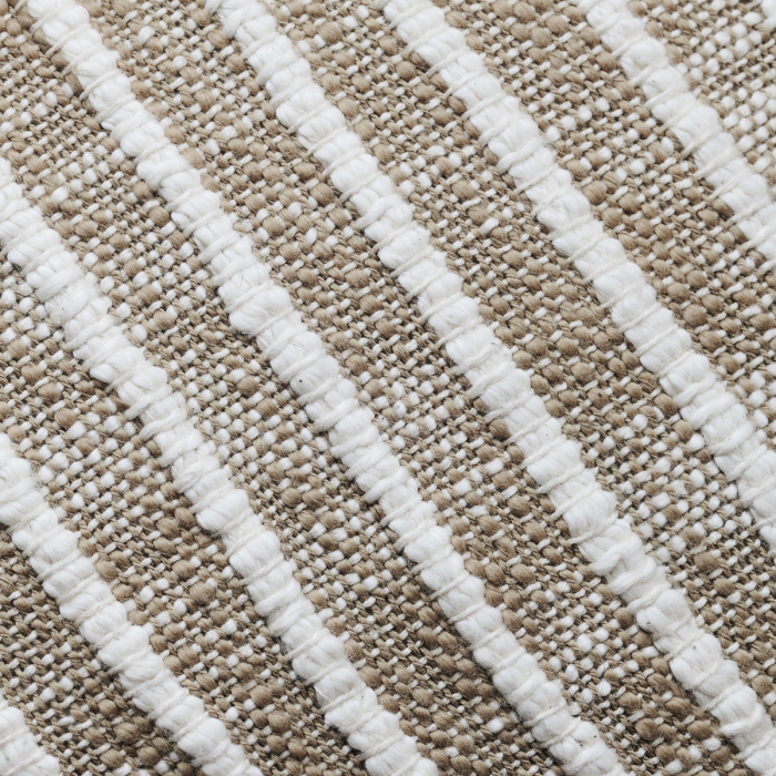 Yarn - cuscino in cotone a righe marrone chiaro