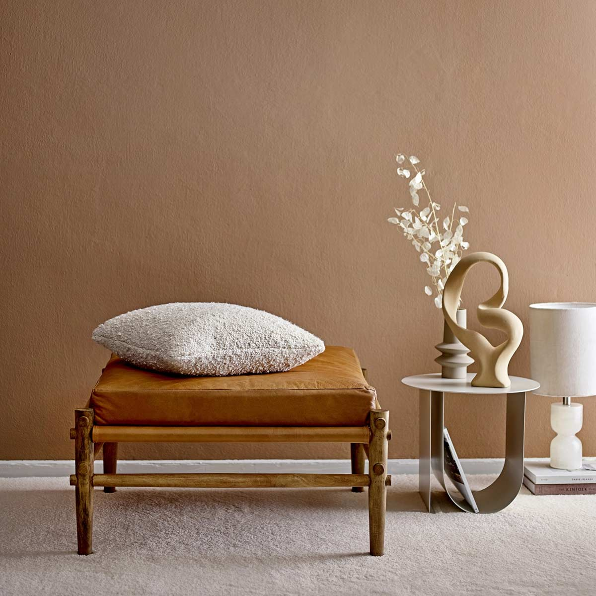 Cuscino elegante per divano in cotone naturale Bloomingville