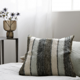 Linn - cuscino a righe grigie, blu e verdi