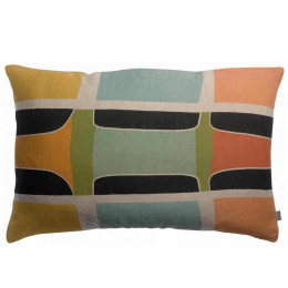 Ella - Cuscino in lino fantasia geometrica
