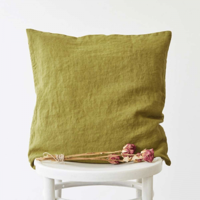 Silvae - cuscino in lino moss green