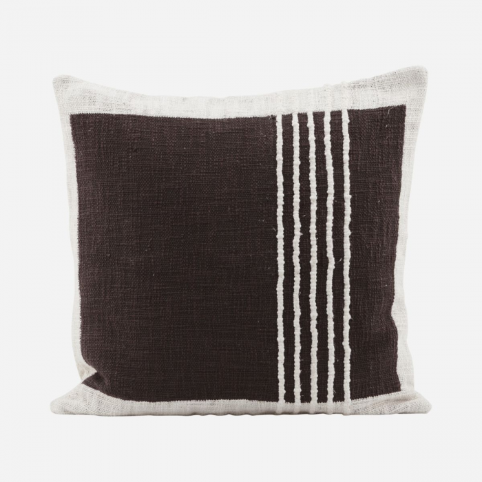 Yarn - cuscino marrone scuro e bianco