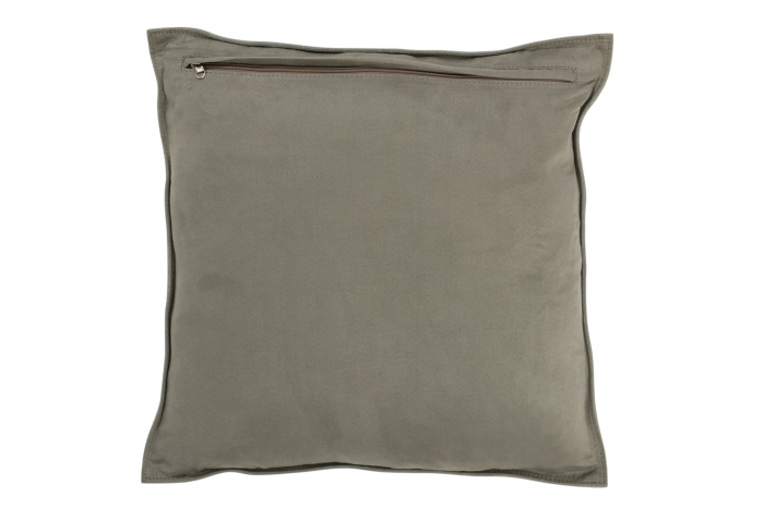 Genle - Cuscino quadrato in pelle grigio-verde