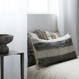 Linn - cuscino rettangolare a righe grigie