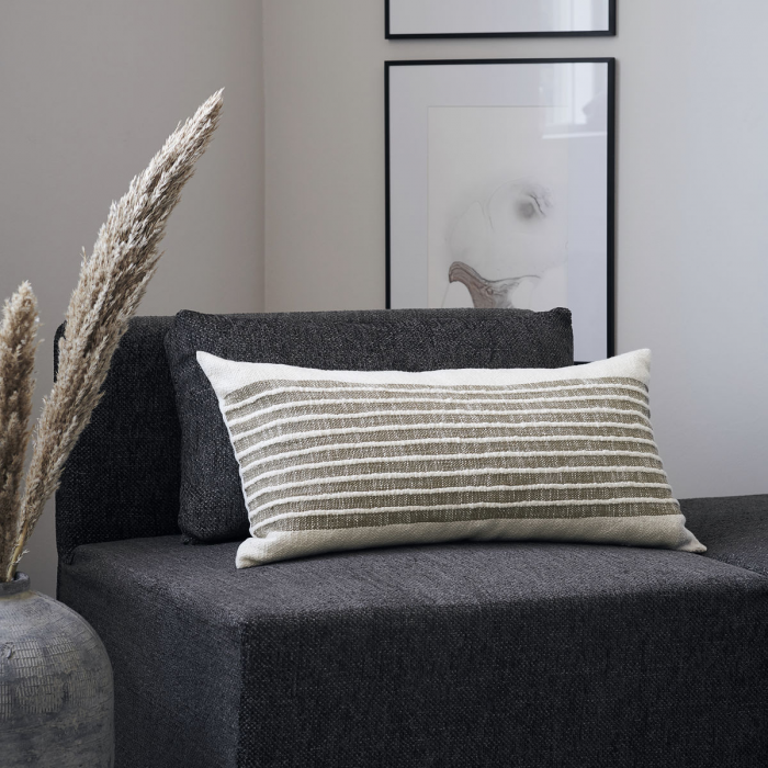 Yarn - cuscino rettangolare a righe color mostarda