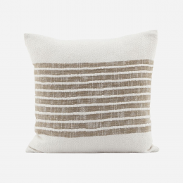 Yarn - cuscino in cotone a righe marrone chiaro Yarn - cuscino in cotone a righe marrone chiaro