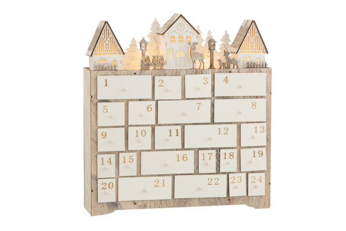 Kast-  calendario dell'avvento in legno con led