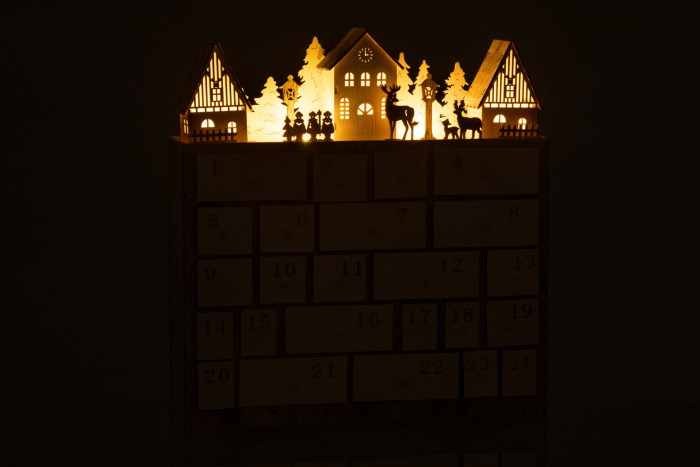 Kast-  calendario dell'avvento in legno con led