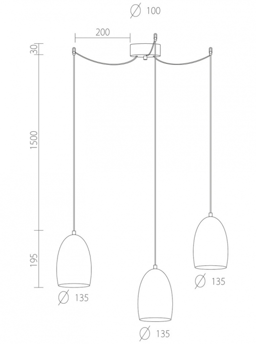 Lampadario UME 3/S - Copper Black